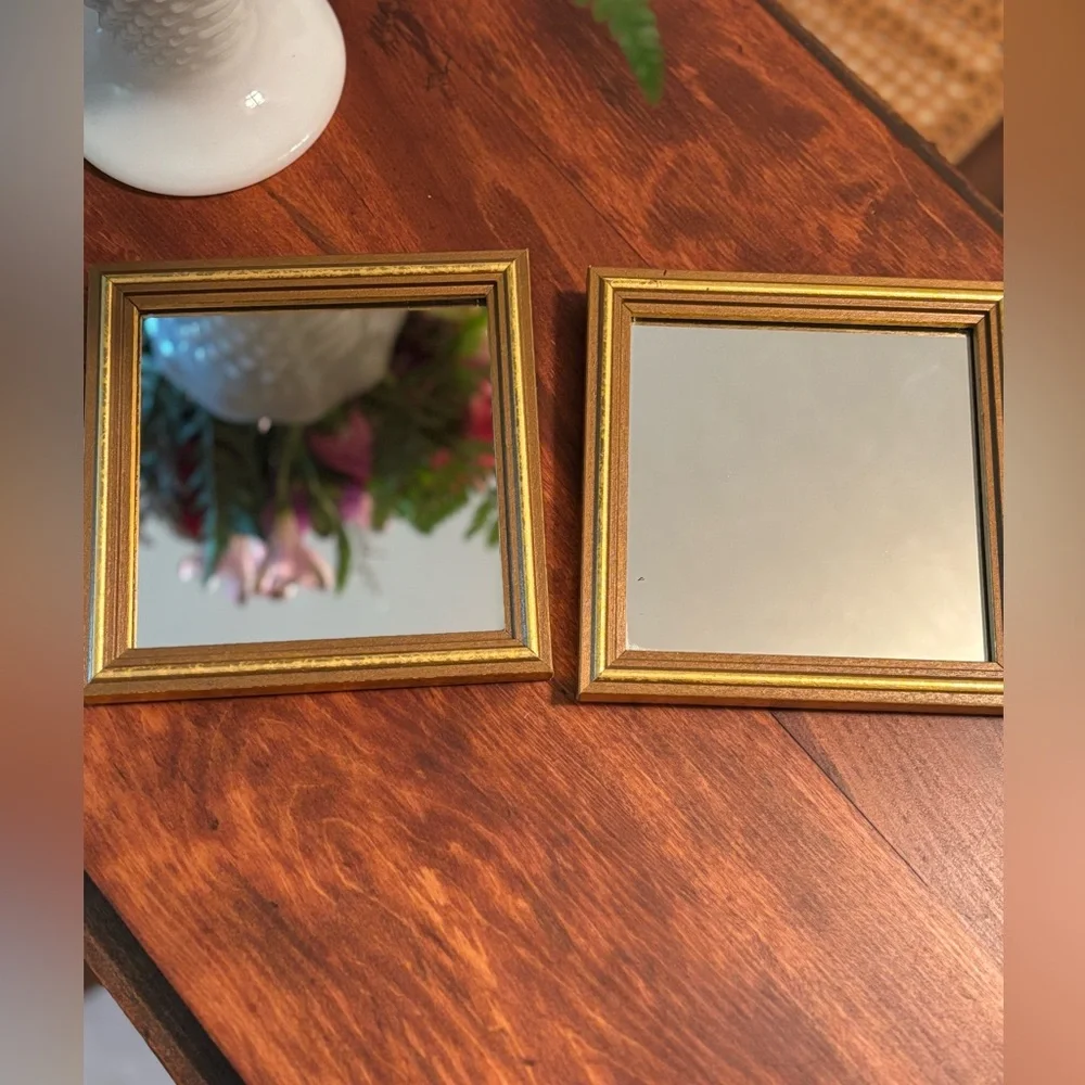 Elegant Gold Framed accent Wall Mirrors set of 2